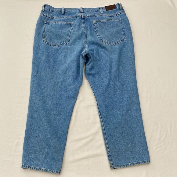 LL Bean Straight Leg Jeans Mens 40x28 Blue Classic Fit Denim Cotton Workwear SEE - Picture 2 of 10